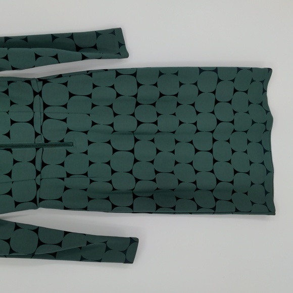 Boden Women's Midi Dress Size 4 Long Geometric Printed Blue Green Ponte - Picture 11 of 13